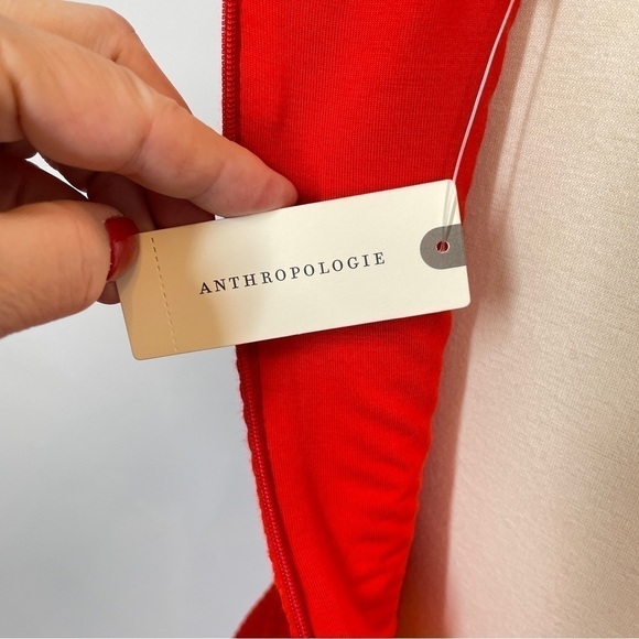 Anthropologie Maeve Sleeveless Coral Dress Gold Buttons Size XS NWT - Picture 10 of 12